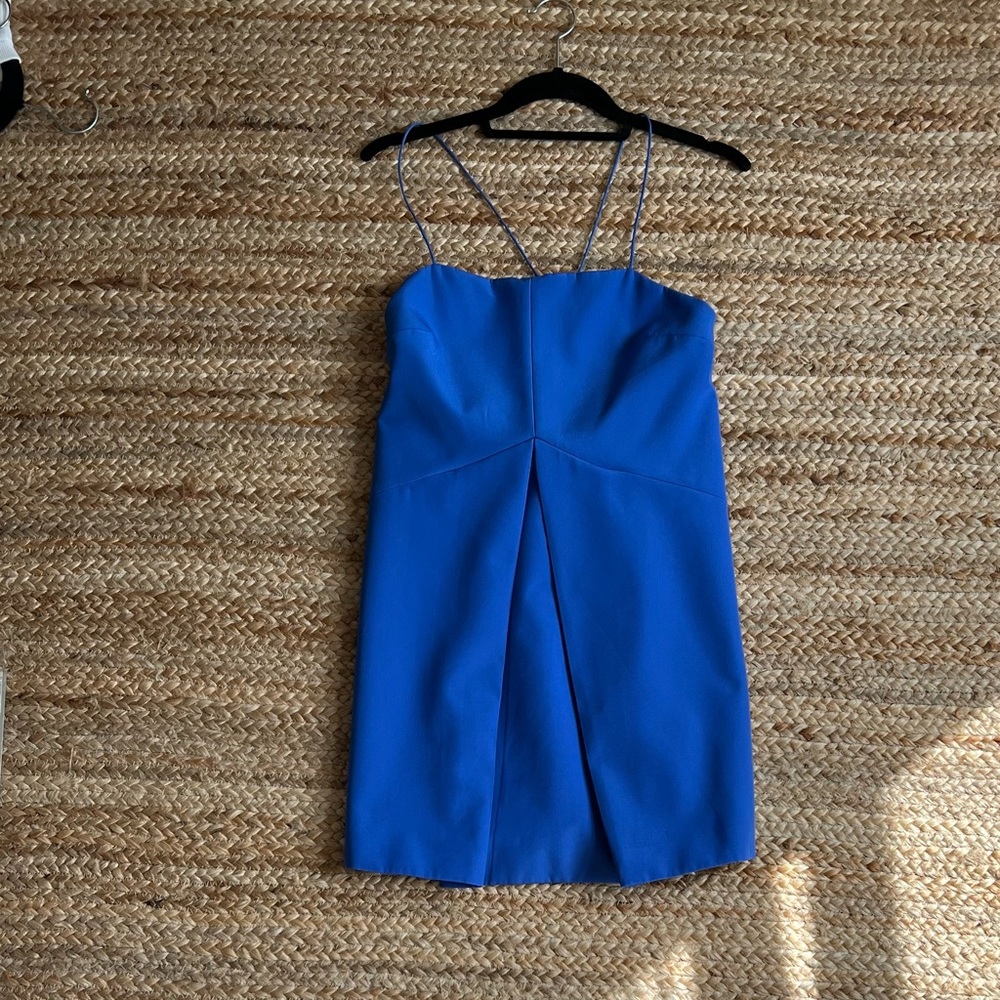 Finders Keepers Revolve blue mini dress with open back and straps